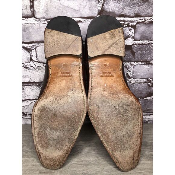 Magnanni Neiman Marcus Burnished Brown Leather Wingtip Dress Shoes Men Sz 10M US main image 3